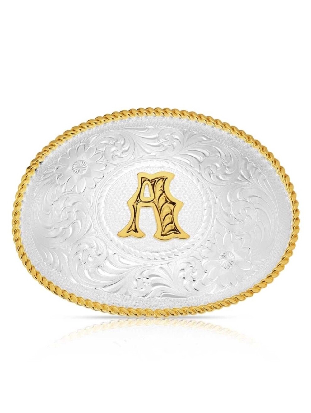 Montana Silversmiths Initial 'A' Belt Buckle – Western Two-Tone Retail $140 New